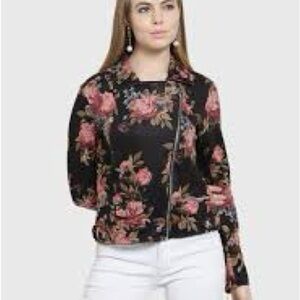 Mark Zunino Elegant Floral Bomber Jacket